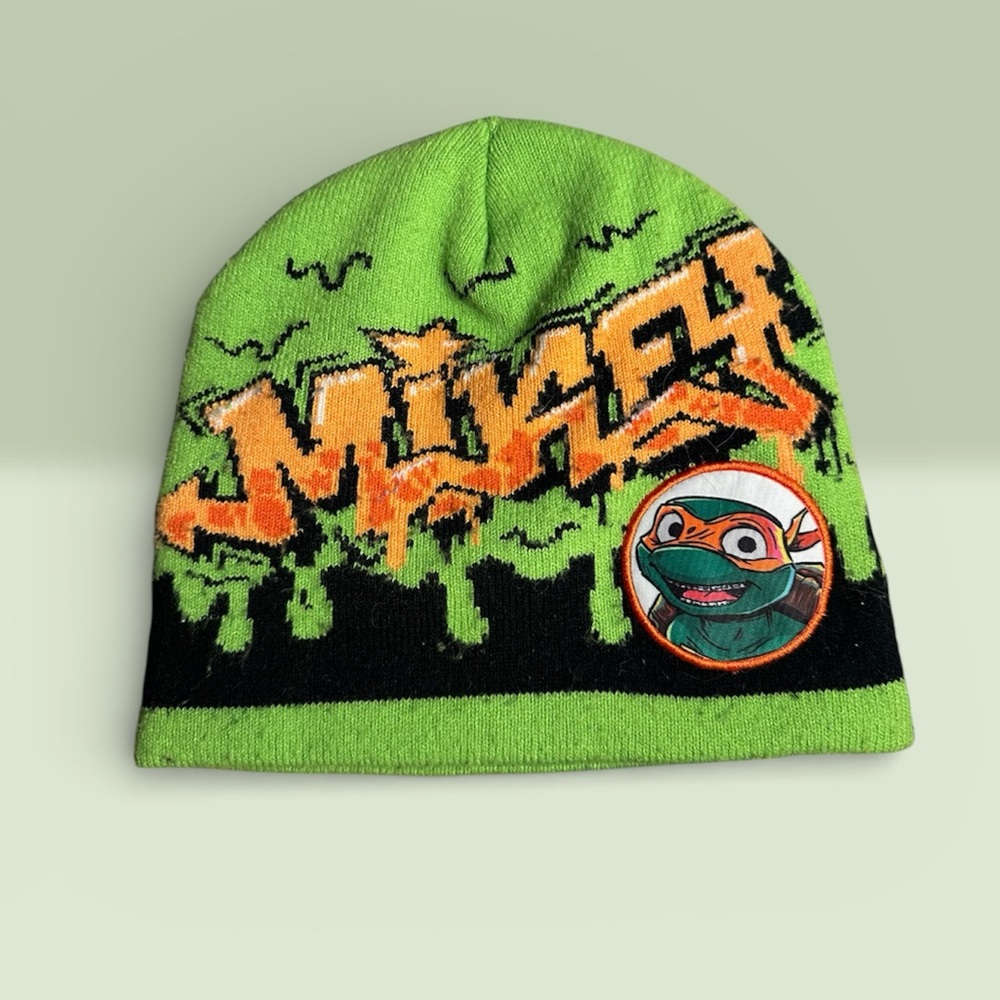 Green Teenage Mutant Ninja Turtles Beanie FAIR condition